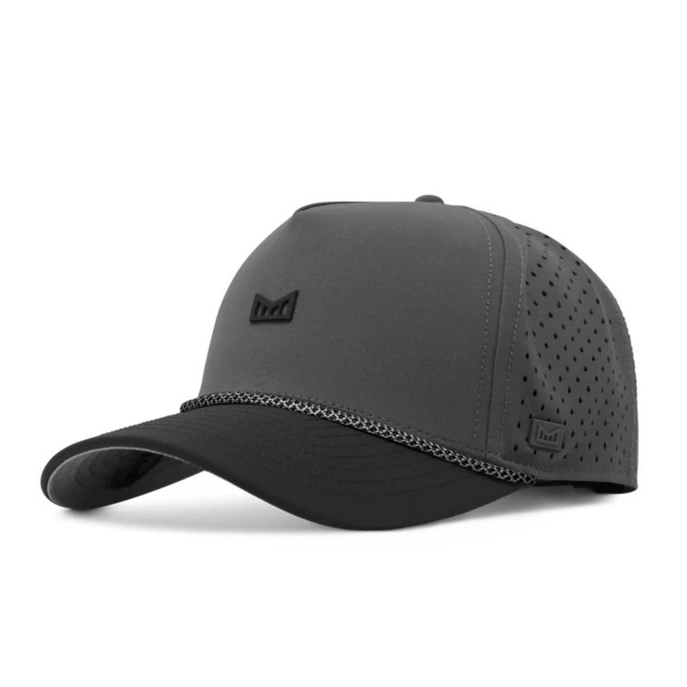 Melin Odysea Rope Bulls Icon Hydro Performance Snapback Hat Cap Charcoal Black